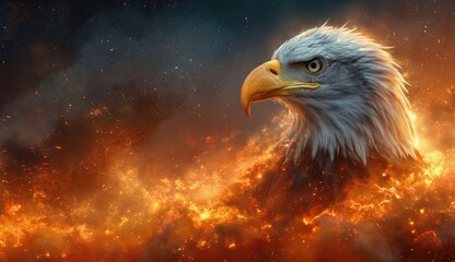 Eagle on fire