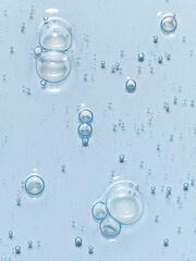 Blue serum oil sample swatch texture  background. Cosmetic Hyaluronic acid retinol collagen science lab product