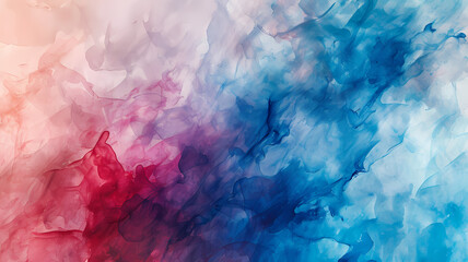 modern abstract soft colored background with watercolors and a dominant blue and red color