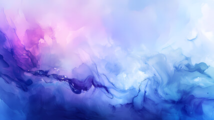 modern abstract soft colored background with watercolors and a dominant blue and purple color - obrazy, fototapety, plakaty