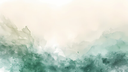 modern abstract soft colored background with watercolors and a dominant white and green color - obrazy, fototapety, plakaty