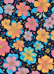 colorful abstract Floral: A riot of colors and shapes in this mesmerizing pattern. Dive into a world of vibrant beauty.
