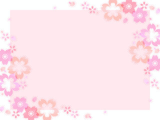 Fototapeta na wymiar かわいい桜の花のフレーム背景