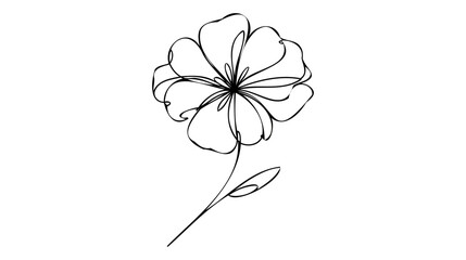 Poppy flower line art. Minimalist contour drawing. One line artwork