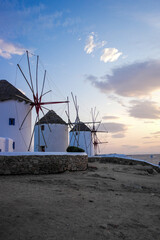 Fototapeta na wymiar Windmills of Mykonos