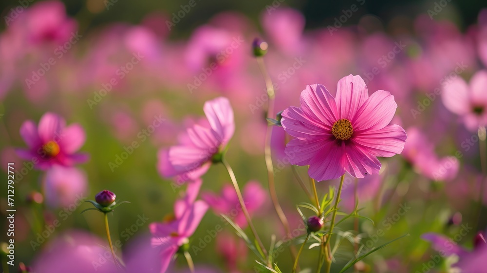 Poster Field of cosmos flower