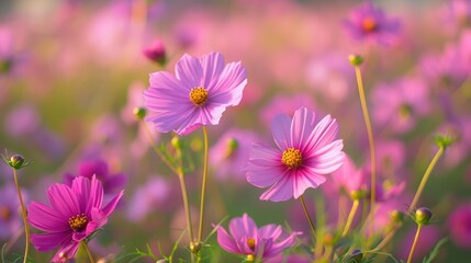 Fototapeta premium Field of cosmos flower