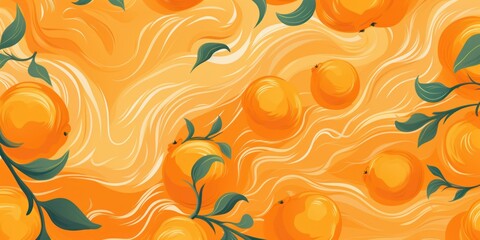Tangerine cartoon illustration of a pattern with one break in the pattern