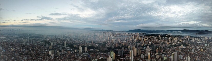 panorama of the mountains and city
