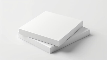 3D illustration of a simple white rectangular box with a shadow, isolated on a white background. Generated Ai
