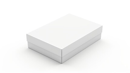 Fototapeta premium Explore a white box - mockup for versatile, realistic packaging. Blank product packaging boxes isolated on a white background.. Generative AI
