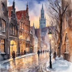 Fototapeta premium cidade aquarela