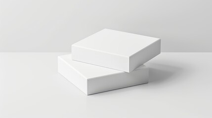 Explore a white box - mockup for versatile, realistic packaging. Blank product packaging boxes isolated on a white background.. Generative AI