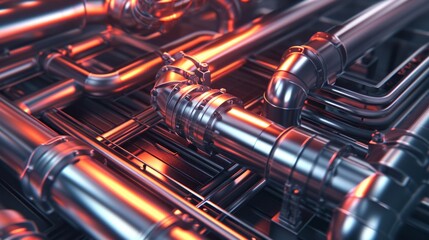 Close-Up View of Metal Pipe, Industrial Steel Pipe With Textured Surface