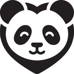 panda bear with heart vector art design