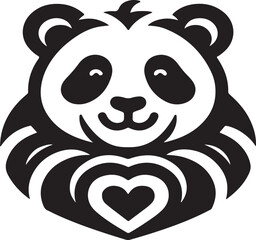 panda bear with heart vector art design