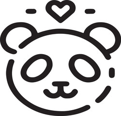 panda bear with heart vector art design