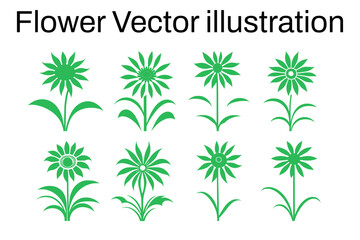vector set of green plants