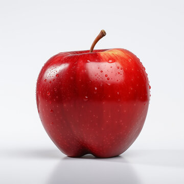Red appple isolated on white background.