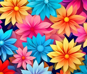 background with various  flowers
