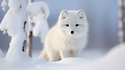 Majestic arctic fox portrait in its natural habitat, stunning wildlife photography