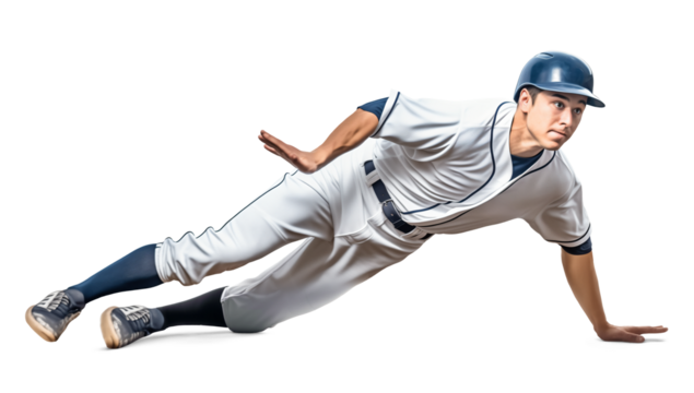 baseball baserunner sliding to touch a base