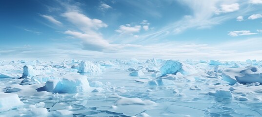 Melting ice sheets in arctic ocean for global warming and climate change concept