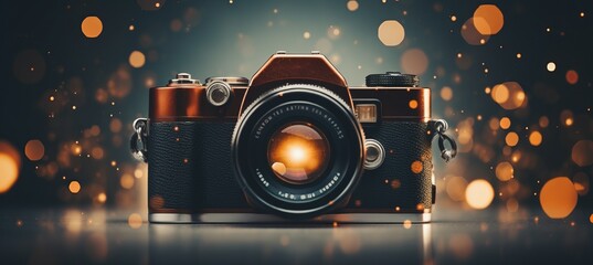 Blurred bokeh effect with innovative gadgets and futuristic tech concepts in vibrant color scheme