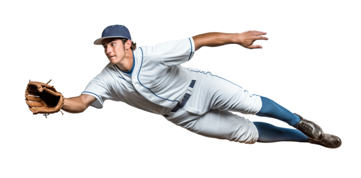 baseball outfielder leap jumping to catch a ball
