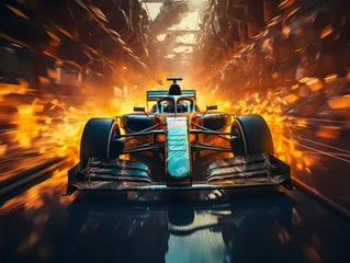 Badkamer foto achterwand Formula 1 car. Racing car on a race track. Generative AI © Daniel