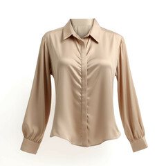 Beige Blouse isolated on white background