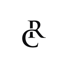 Vector rc monogram logo design - obrazy, fototapety, plakaty
