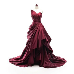 Naklejka premium Bordeaux Dress isolated on white background