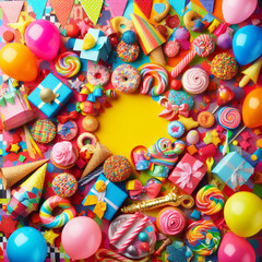 Fototapeta na wymiar candies and sweets, Generative AI.