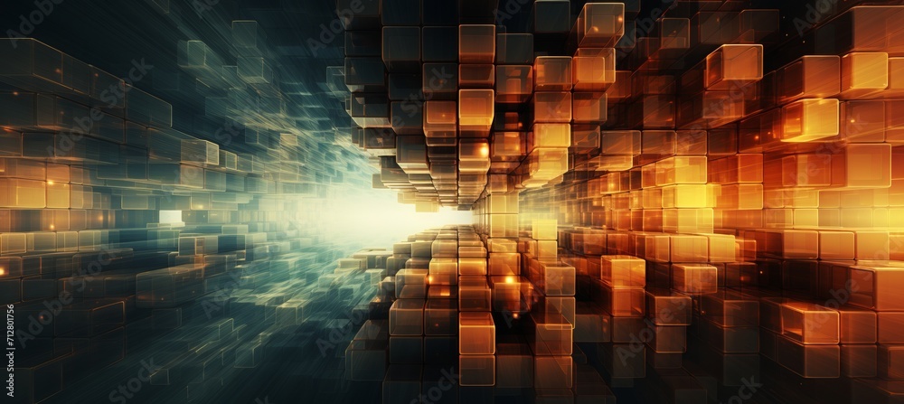 Poster digital data grid abstract background with matrix of digital information