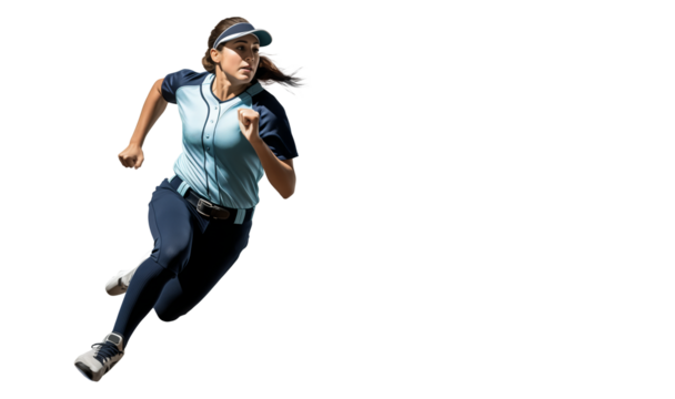 woman softball baserunner in full run - Powered by Adobe