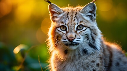 Fototapeta premium Intimate close up portrait of a majestic bobcat captured in stunning wildlife photography