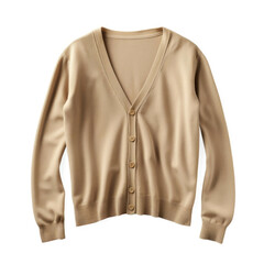 Fototapeta premium Beige Cardigan isolated on white background