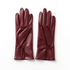Bordeaux Gloves isolated on white background