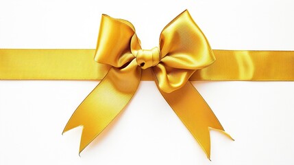 Yellow, silver, gold bows and ribbons. Realistic design elements. Valentine's gift concept, birthday, party. transparent background
