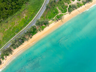 Amazing tropical sea beach landscape background,Summer sea seascape background,High angle view ocean nature background