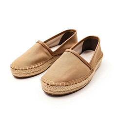Fototapeta premium Brown Espadrilles isolated on white background