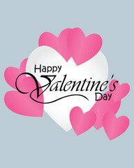Happy valentines day. Vector banner, greeting card, flayer, poster,  with text Happy valentines day