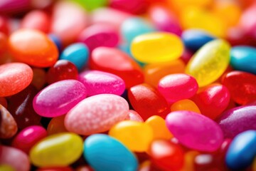 Fototapeta na wymiar Resembling tiny edible pebbles, these bitesized candies boast a whimsical assortment of vivid hues that instantly brighten any edible arrangement.