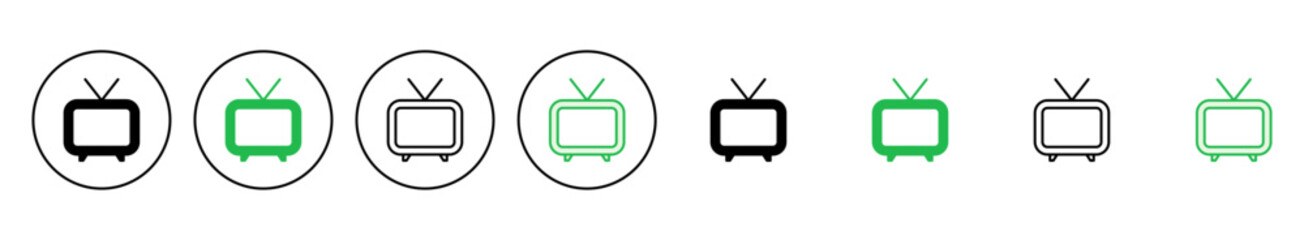 Tv icon set. television icon vector