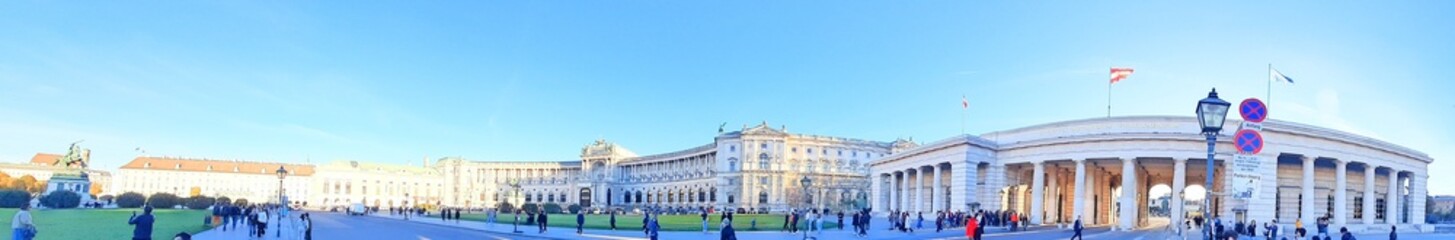 Austria Vienna city Hofburg imperial palace along Rhine river and Danube river
 - obrazy, fototapety, plakaty