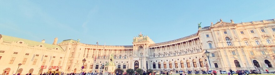 Austria Vienna city Hofburg imperial palace along Rhine river and Danube river
