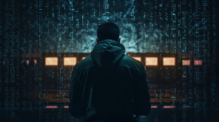 Cyber Shadows: The Mysterious Hoodie's Intricate Dance, Generative AI