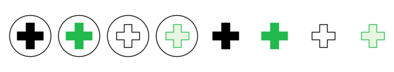 Obraz premium Plus Icon set. Add plus icon