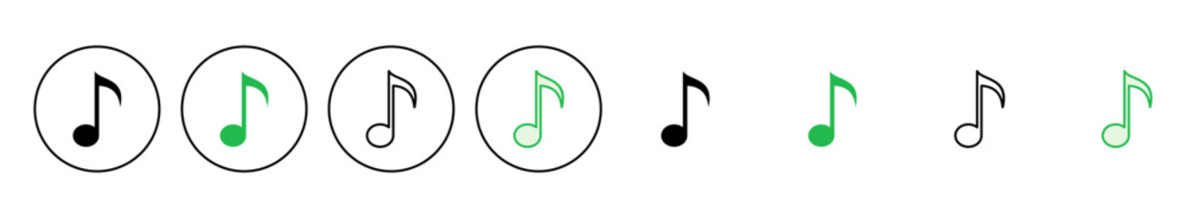 Music icon set. note music icon vector
